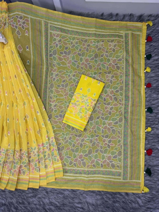 Halfsilk  Saree With  Blouse BS-8107