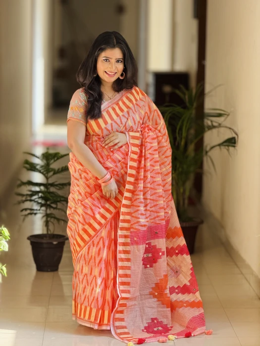 সেমি অর্গাঞ্জা সিল্ক শাড়ি TS-7240