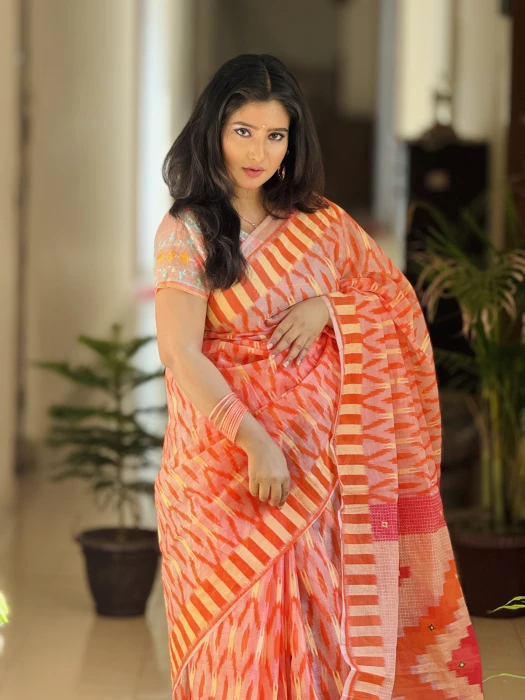 সেমি অর্গাঞ্জা সিল্ক শাড়ি TS-7240