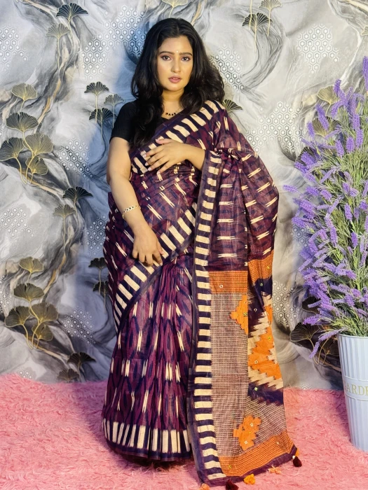 সেমি অর্গাঞ্জা সিল্ক শাড়ি TS-7243